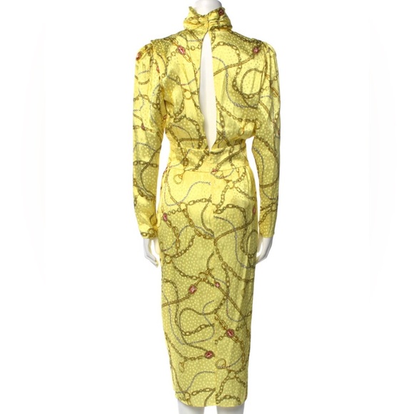 RONNY KOBO Kaira Chain-Link Printed Satin Dress - Picture 4 of 4